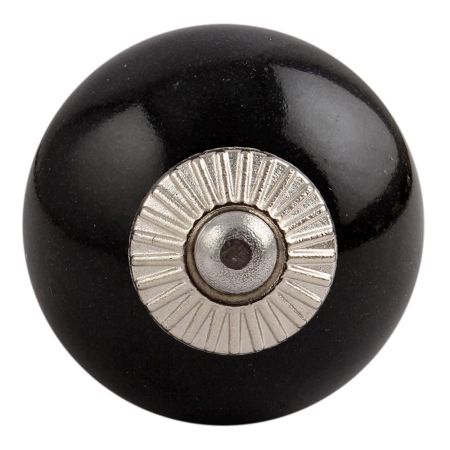 Black Silver Fitting Ceramic Dresser Knob